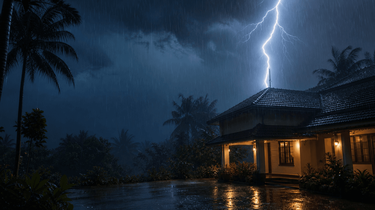 Kerala monsoon storm clouds