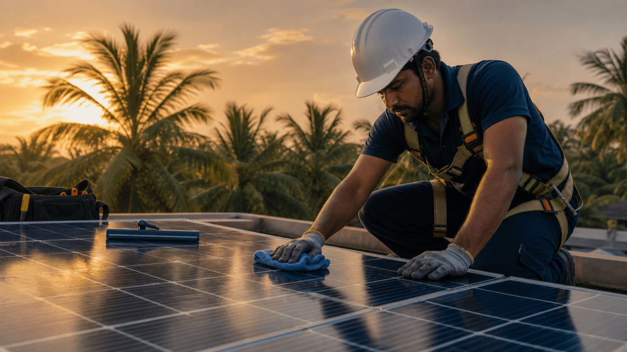 Solar panel maintenance and cleaning Kerala